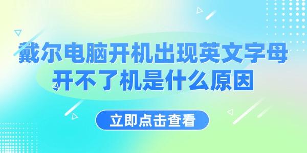 戴爾電腦開(kāi)機(jī)出現(xiàn)英文字母開(kāi)不了機(jī)