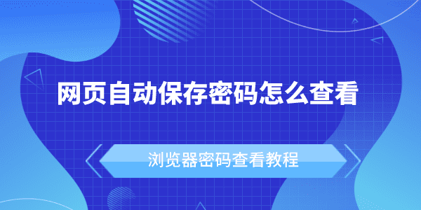 網(wǎng)頁自動保存密碼怎么查看 瀏覽器密碼查看教程