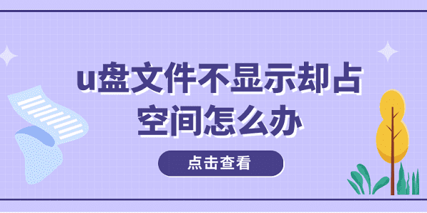 u盤文件不顯示卻占空間怎么辦？多種方式解決