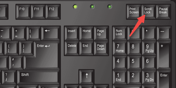 直接按下 Scroll Lock 鍵關閉