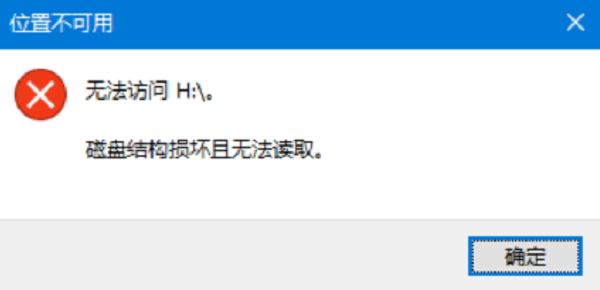 什么是“磁盤結構損壞且無法讀取”