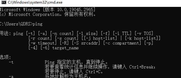 打開Ping命令