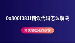 0x800f081f錯誤代碼怎么解決 常見原因及解決方案